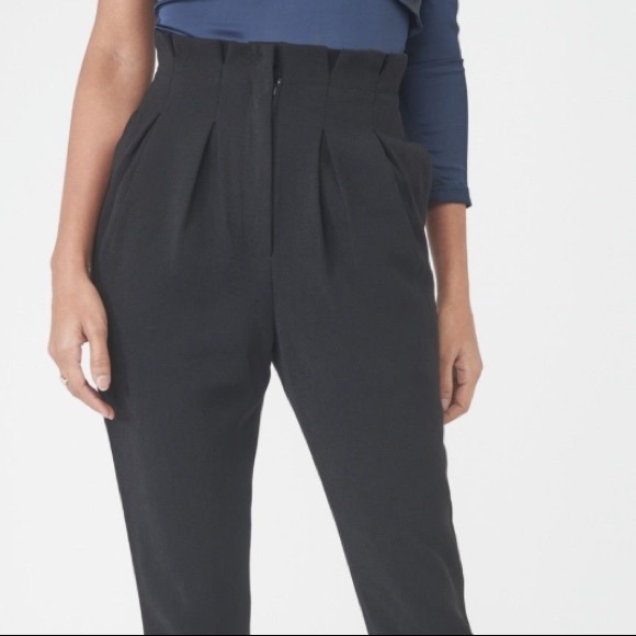 Lavish Alice Pants - Black paperbag waist pants